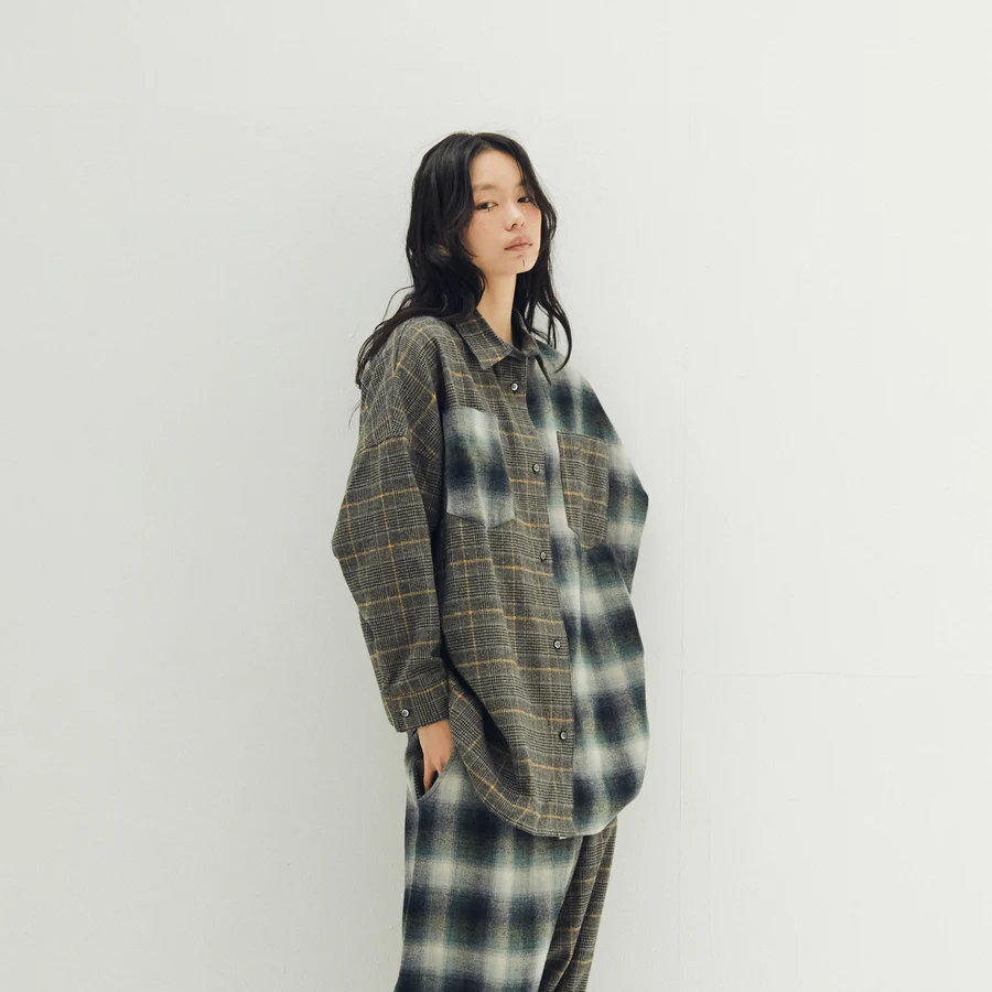 【POINT3倍】【26AW 先行受注】【STOFストフ】Half flannel check big shirt（SF26AW-14）(2色） (メンズ/レディース/UNISEX/ユニセックス/26AW