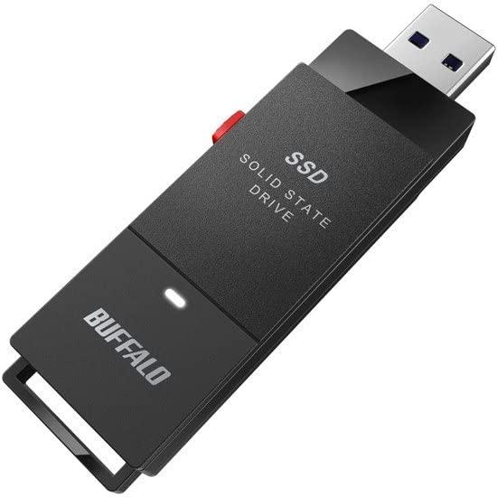 緩衝装置置き目 SSD-PUT1.0U3BC/D [外後ばらいSSD 携帯型 USB3.2 Gen1 突っ支い棒型 TV録画相応う 1.0肺結核 黒いこと]