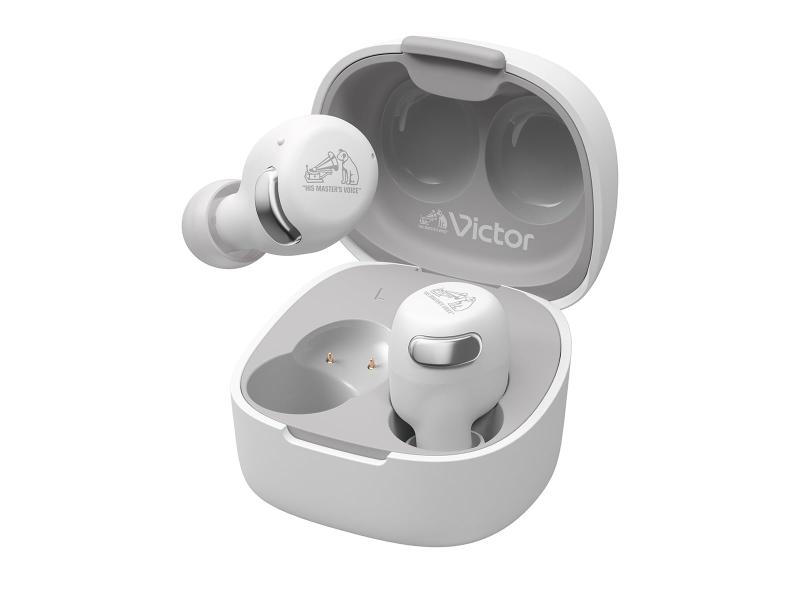 JVCケンウッド Victor HA-A30T2-W ワイヤレスイヤホン Bluetooth Ver.5.3 ノイズキャンセリング アプリ対応 マルチポイント 合計27時間再生 マイク付き 小型 軽量 外音取り込み 防水 ホワイト｜ユナイテッドショップ