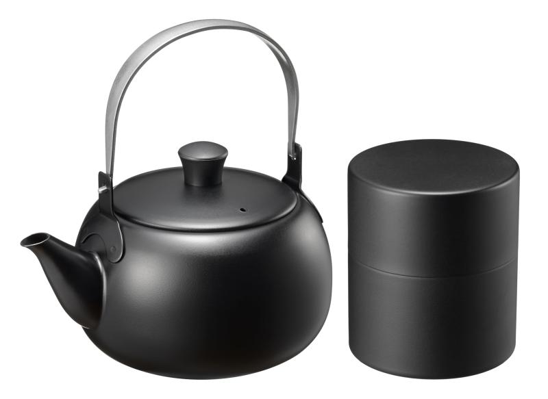 和平フレイズ ステンレス急須&茶筒(小) セット 茶缶 茶入れ 日本製 燕三条 割れない 茶こし付き 取っ手付き 黒 燕三 EM-084