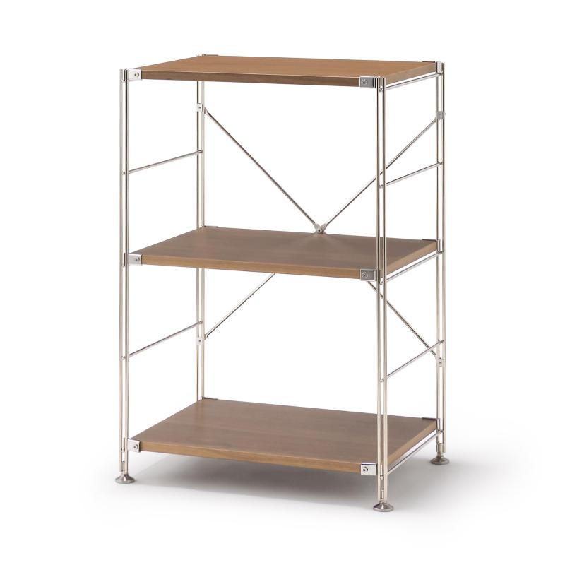 無印良品 ステンレスユニットシェルフ ウォールナット材棚セット 小 幅58×奥行41×高さ83ｃｍ 83266943