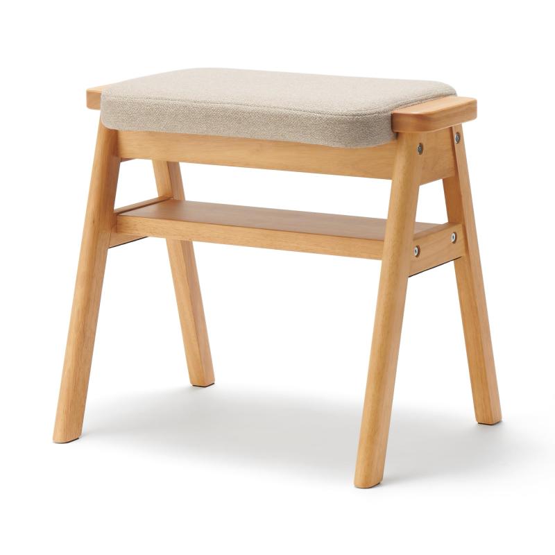 無印良品 再生ポリエステル混 木製スタッキングスツール ベージュ ・幅49.3×奥行37×高さ44cm 84421730