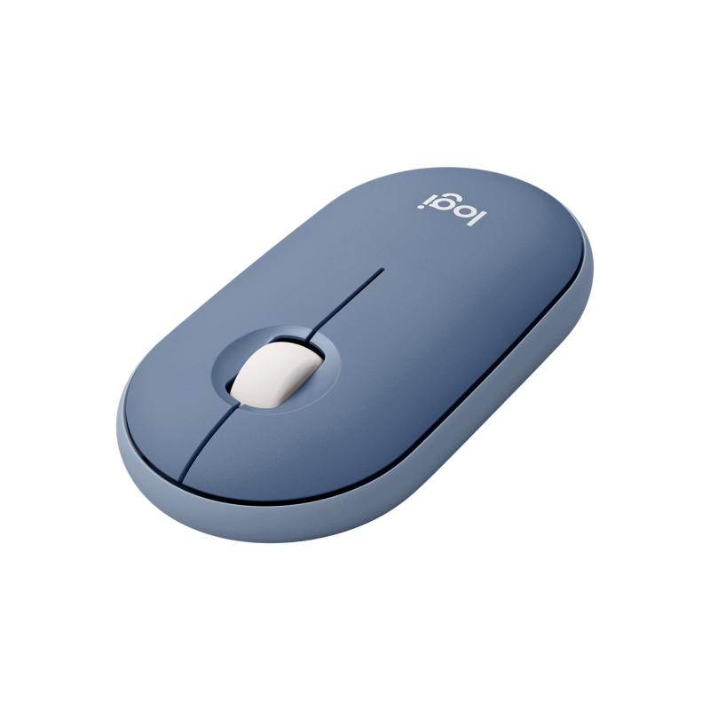 ロジクール ワイヤレスマウス 無線 マウス Pebble M350BU 薄型 静音 ブルーベリー USB Bluetooth ワイヤレス 左右対称型 windows mac Chrome Android Surface iPad OS M350