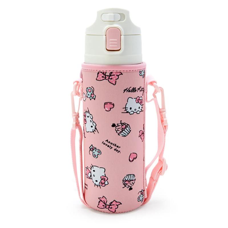 サンリオ(SANRIO) 子供用 水筒 470ml 直飲み ワンタッチ ステンレス ボトル ハローキティ キティちゃん hello kitty 保冷専用 ショルダーヒモが付いたポーチ付き 名前スペース付き 女の子 キャラク 4,380円