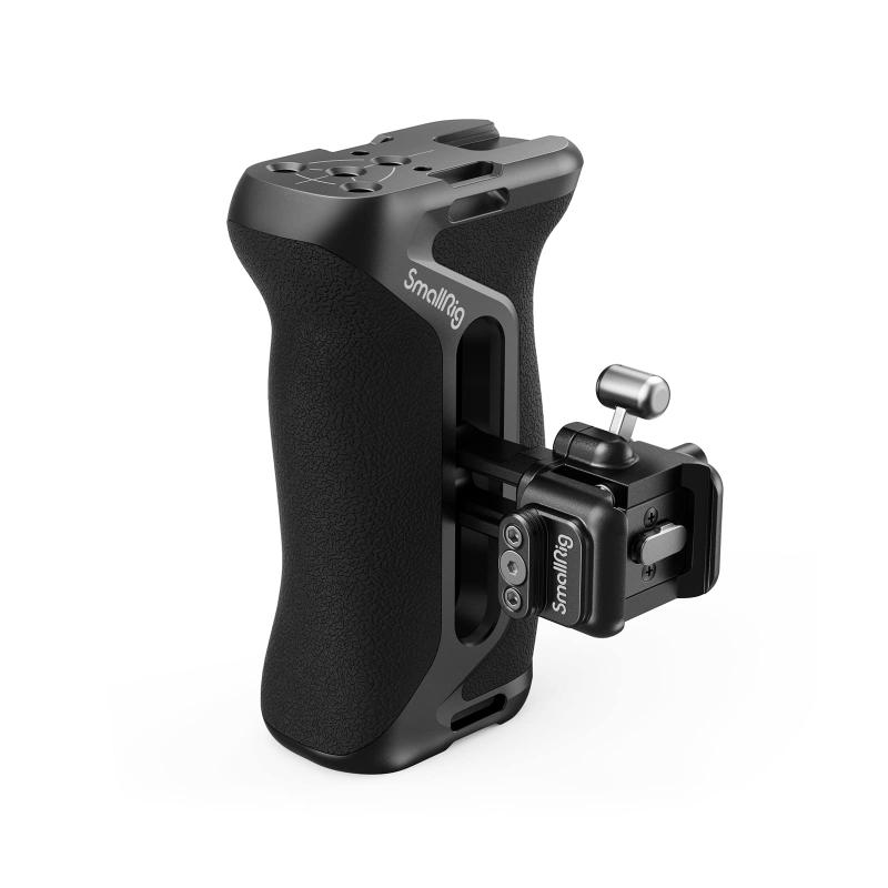 SmallRig サイド ハンドル NATOレール式 サイドグリップ クイックロック構造 上下調節可能 カメラ用 撮影用 ローアングル撮影 内蔵コールド シュー マウント 1/4''-20 ネジ穴 リスト ストラップ穴|ユナイテッドショップ