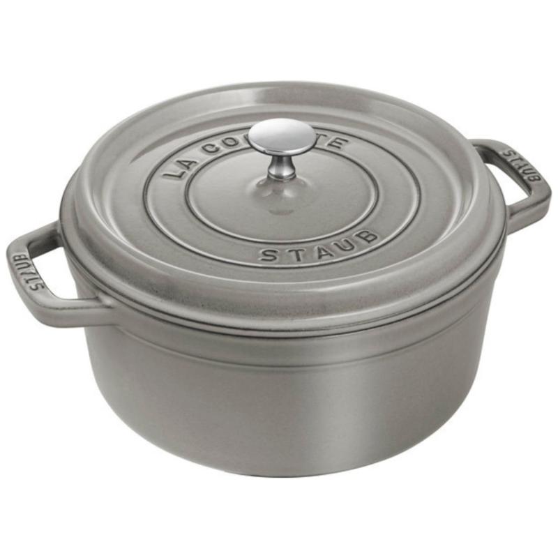ストウブ(Staub) 「 ピコ ココット ラウンド グレー 24cm 」 大きい 両手 鋳物 ホーロー 鍋 IH対応 【シリアルナンバー付き日本正規販売品】 La Cocotte Round 40500-246｜ユナイテッドショップ