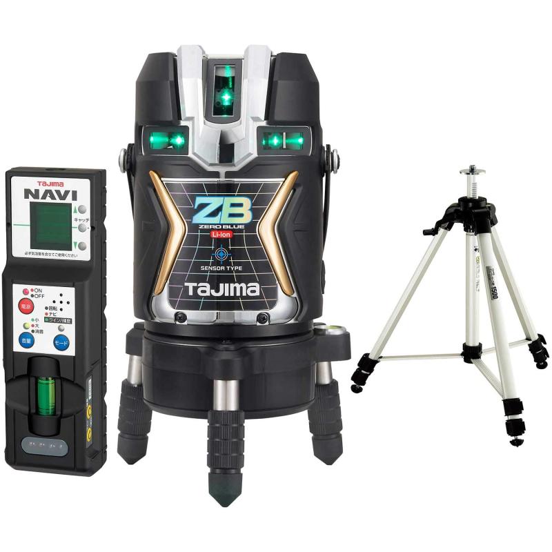 タジマ(Tajima) レーザー墨出し器 KJC矩十字&横全周 NAVIゼロブルーリチウム二軸電子センサー制御 ZEROBLSN-KJCSET 三脚セット|ユナイテッドショップ