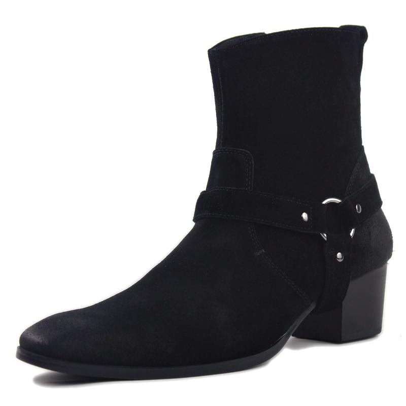 [OSSTONE]ブーツ メンズ US サイズ: Men 7 (M) US 39EU カラー: ベルト付きブラックスエードOZ-JY002-black-suede-belt-7｜ユナイテッドショップ