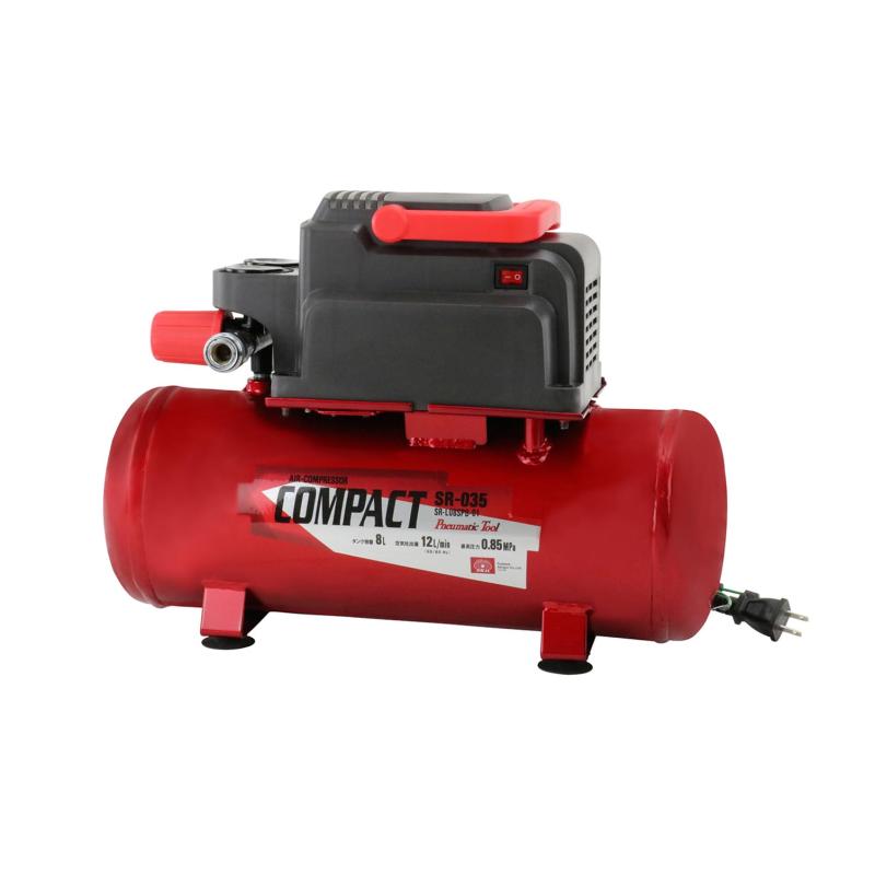 SK11(エスケー11) エアコンプレッサー SR-035 オイルレス タンク容量 8L SR-L08SPB-01|ユナイテッドショップ