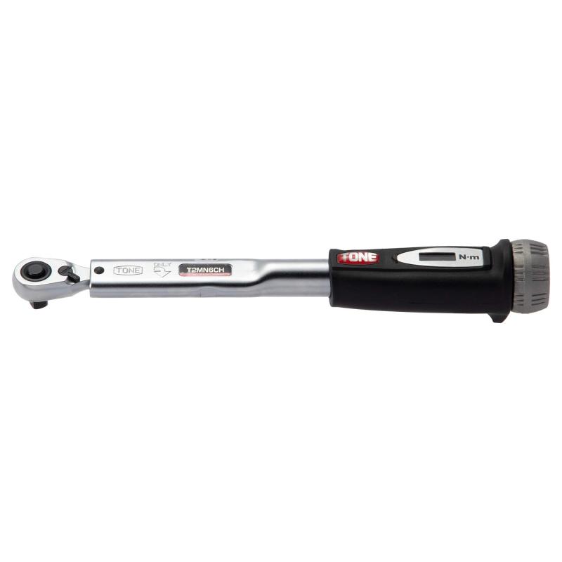 トネ(TONE) プレセット形トルクレンチ(ダイレクトセット・コンパクトヘッドタイプ) T2MN6CH-QL 差込角6.35mm(1/4") ブラック 6N・m｜ユナイテッドショップ