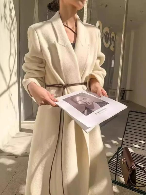 コート レディース ウールコート ダブルフェイス カシミヤ混 ロング丈 ベルト付き 肩パッド入り 韓国風 スリム効果 秋冬 防寒｜ユナイテッドショップ