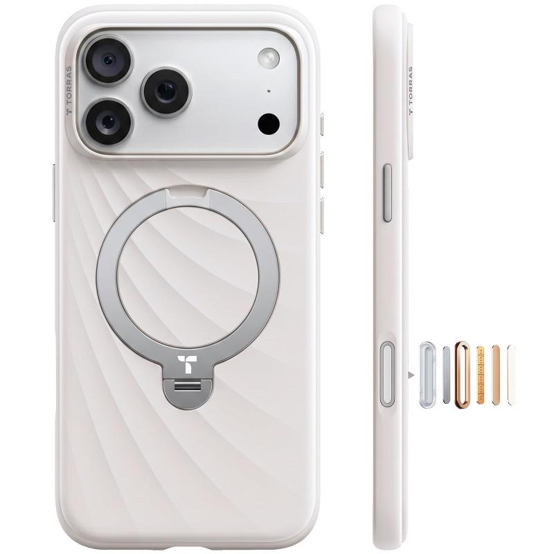 【新型シリコーン・柔らかく快適な手触り】TORRAS iPhone 17 Pro Max 用 ケース シリコン MagSafe対応 リング スタンド 360&deg;定点回転 縦横両対応 マグネット搭載 カメラコントロールボタン 米軍規格 ｜ユナイテッドショップ