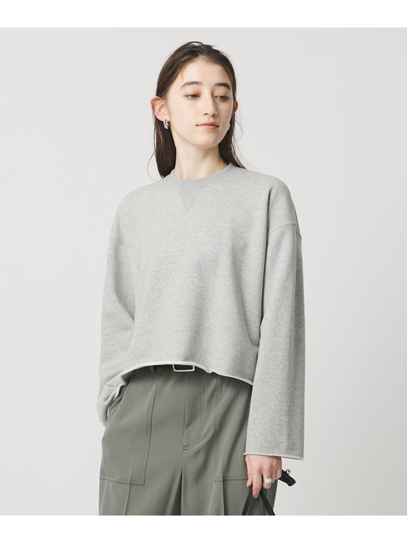 ＜SACRA＞ヘムカット スウェット UNITED ARROWS ユナイテッドアローズ トップス スウェット・トレーナー グレー ホワイト【送料無料】[ Fashion]