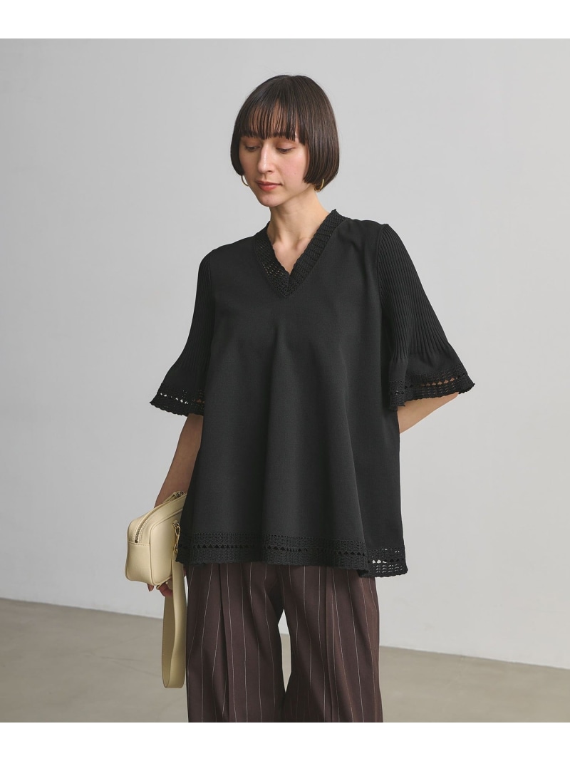 Vネック ニットチュニック UNITED ARROWS ユナイテッドアローズ トップス ニット ネイビー グレー ブラック【送料無料】[ Fashion]