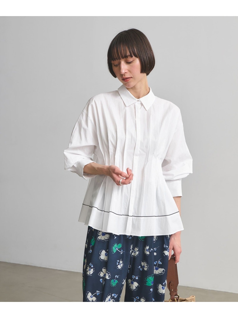 ピンタック シャツブラウス UNITED ARROWS ユナイテッドアローズ トップス シャツ・ブラウス ピンク ホワイト ネイビー【送料無料】[ Fashion]
