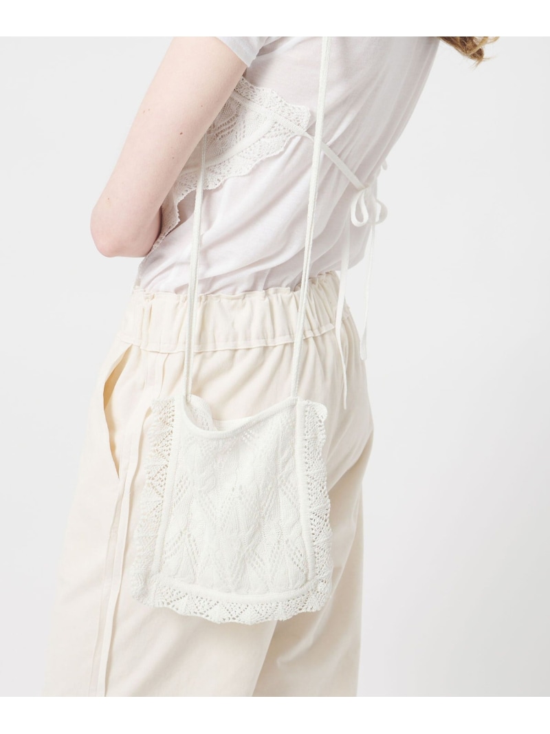＜AEWEN MATOPH＞ニットレースポシェット AEWEN MATOPH ユナイテッドアローズ バッグ ショルダーバッグ ブラック ホワイト【送料無料】[ Fashion]