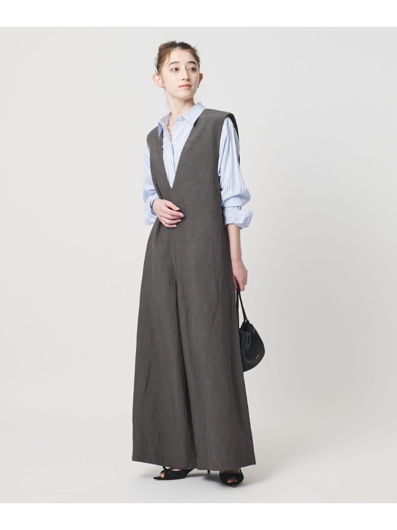 ＜SACRA＞ノースリーブ オールインワン パンツ UNITED ARROWS ユナイテッドアローズ オールインワン・オーバーオール オールインワン・つなぎ グレー ブラック【送料無料】[ Fashion]