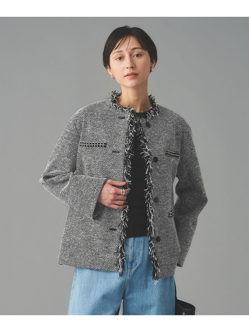 【SALE／50%OFF】2声の調子 ツイードライク 否色つや 上衣 UNITED ARROWS ユナイテッドアローズ ジャケット・アウター 否色つや上衣 米国海軍 黒いこと【RBA_E】【貨物輸送無料】[ Fashion]