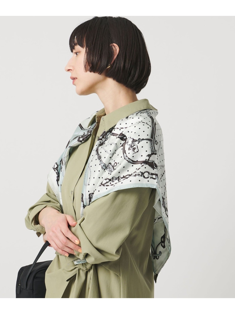 ＜manipuri＞SILK 88*88 えり巻き 26SS UNITED ARROWS ユナイテッドアローズ 流行り物雑貨 スカーフ・バンダナ 薄墨色 米国海軍 サクラ色【貨物輸送無料】[ Fashion]