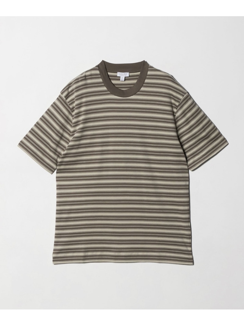 ＜SUNSPEL＞リラックスフィット ヘビーウェイト ボーダー Tシャツ UNITED ARROWS ユナイテッドアローズ トップス カットソー・Tシャツ ブラウン ネイビー【送料無料】[ Fashion]｜UNITED ARROWS