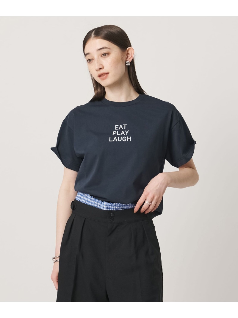 【別注】＜HANDTEX＞Tシャツ -3TIPS- UNITED ARROWS ユナイテッドアローズ トップス カットソー・Tシャツ ホワイト ピンク ネイビー【送料無料】[ Fashion] 7,722円
