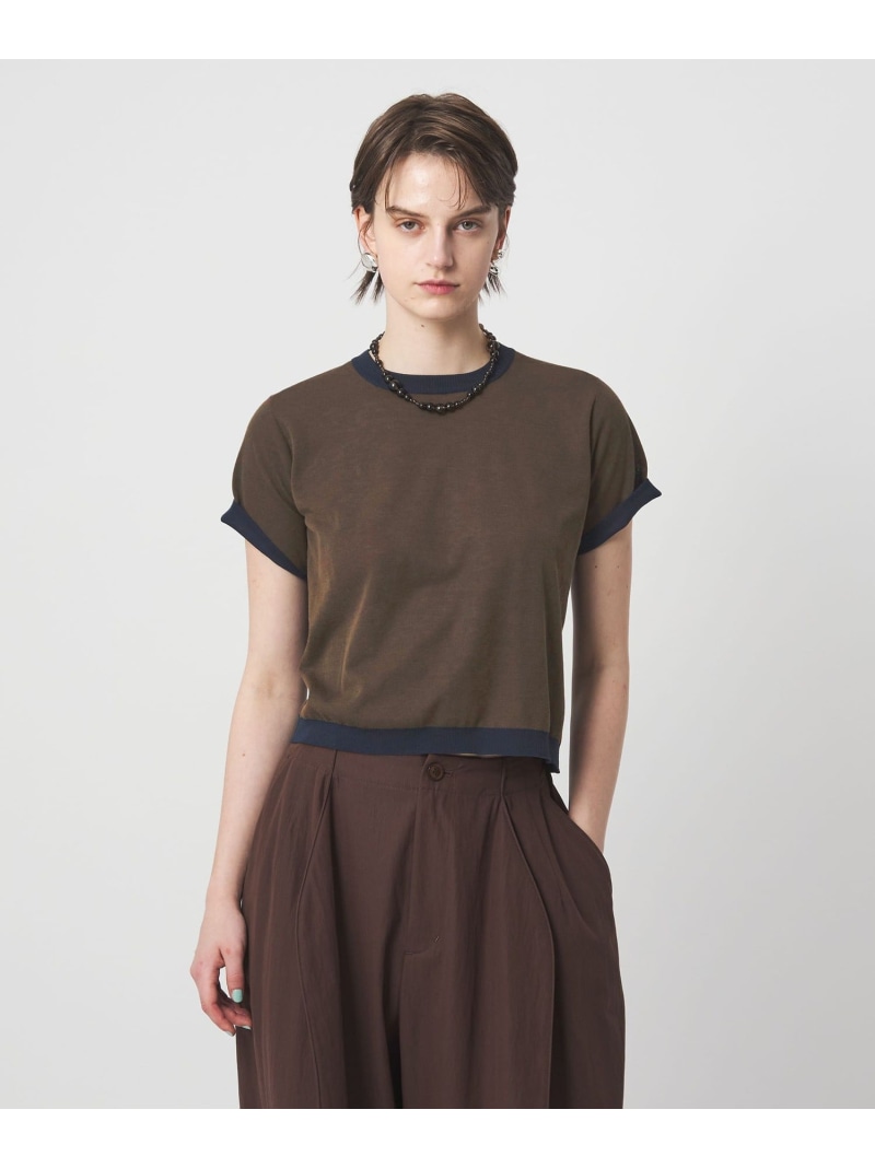 ＜ASTRAET＞18G リバーシブル ショートスリーブニット ASTRAET ユナイテッドアローズ トップス ニット ネイビー グレー ブラウン【送料無料】[ Fashion] 14,933円