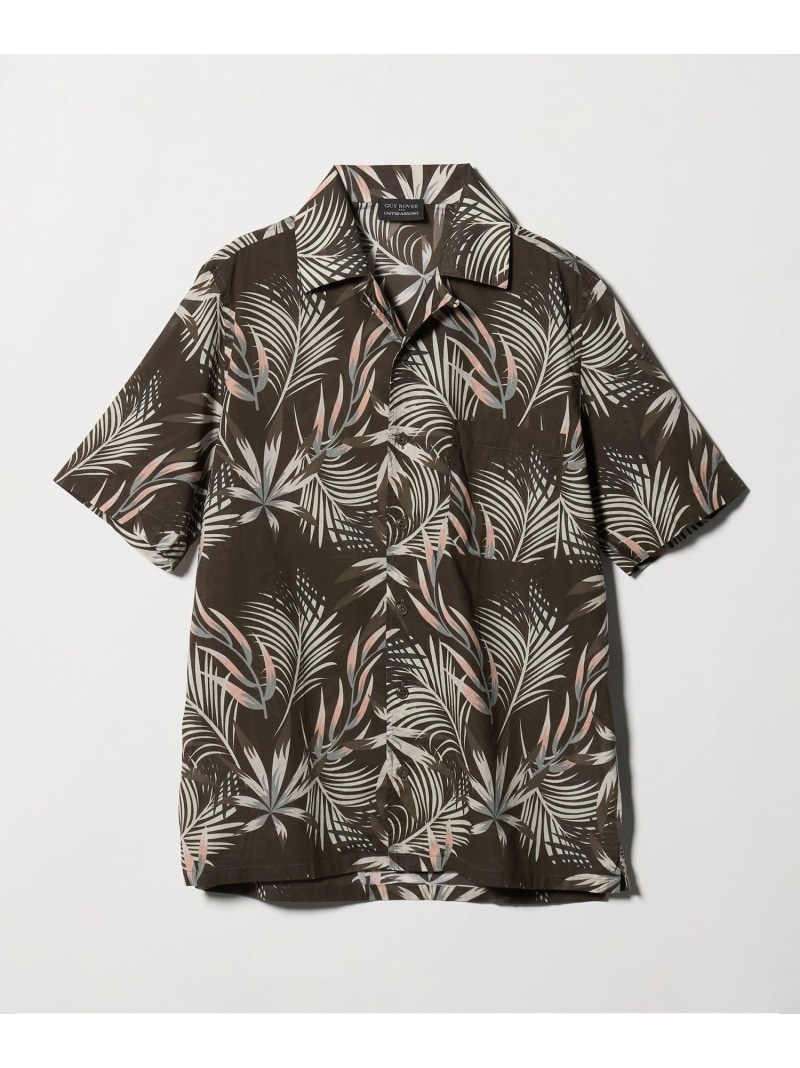 【別注】＜GUY ROVER＞リーフプリント ショートスリーブ オープンカラーシャツ UNITED ARROWS ユナイテッドアローズ トップス シャツ・ブラウス ブラウン【送料無料】[ Fashion]｜UNITED ARROWS