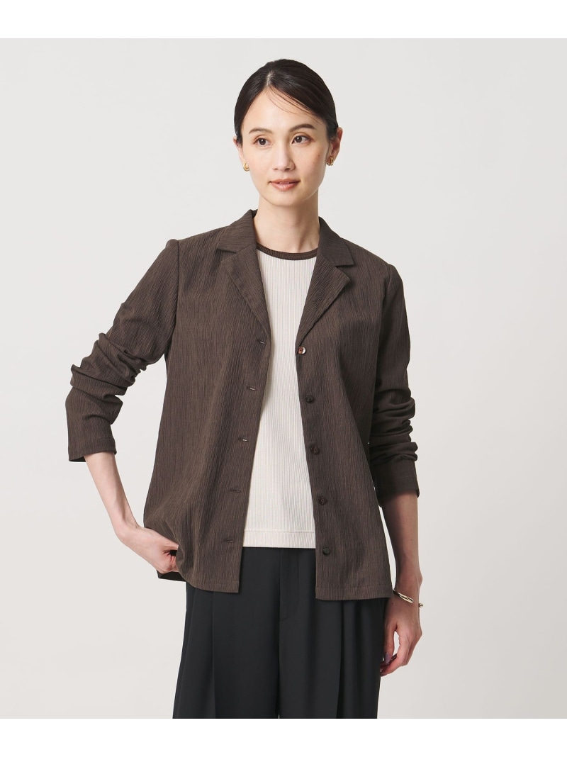 縮緬 プルオーバー 上衣 -ウォッシャブル- UNITED ARROWS ユナイテッドアローズ トップス プルオーバー・トップ 黒いこと 赤銅色【貨物輸送無料】[ Fashion]
