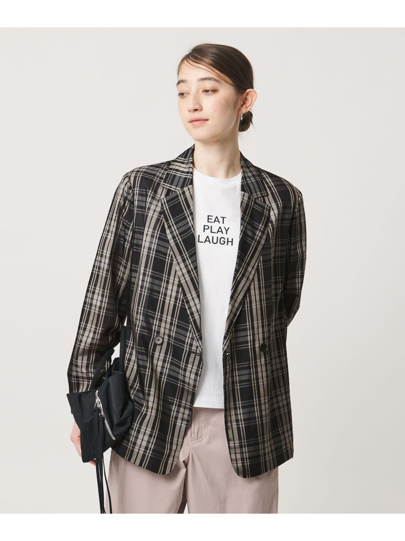 【SALE／40%OFF】シアー テーラード チェック ジャケット -ウォッシャブル- UNITED ARROWS ユナイテッドアローズ ジャケット・アウター テーラードジャケット・ブレザー【RBA_E】【送料無料】[ Fashion]｜UNITED ARROWS