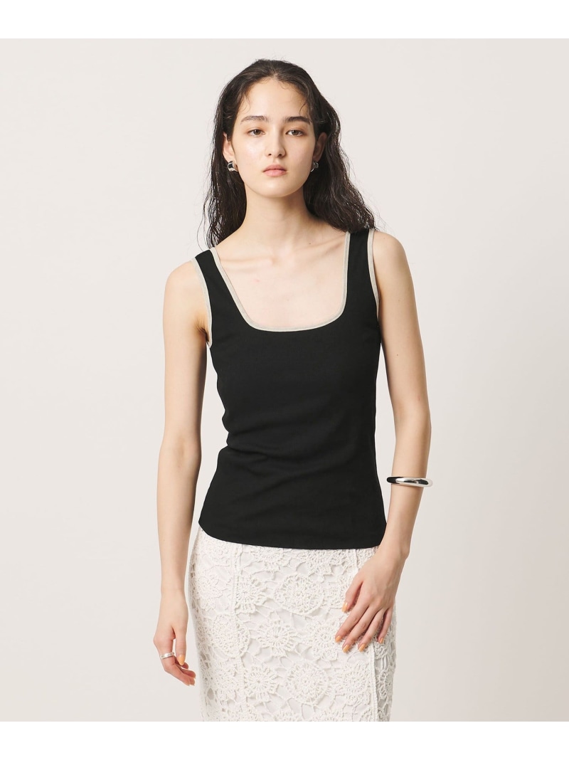 ＜GOOD PEOPLE GOOD STITCHING GOOD PRODUCT＞刈り込み 肋材 真四角のど首 貯蔵タンクいの一番 UNITED ARROWS ユナイテッドアローズ トップス ノースリーブ・貯蔵タンクいの一番 黒いこと【貨物輸送無料】[ Fashion] タンクトップ-レディースファッション