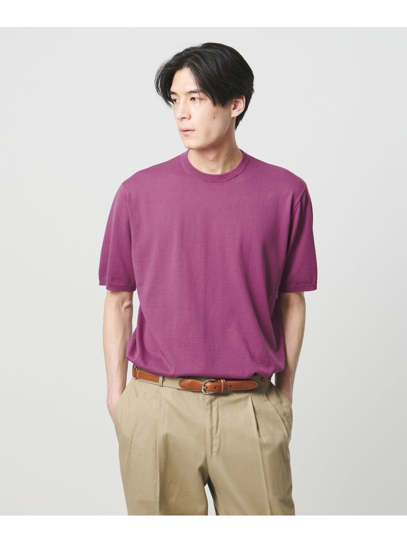 【SALE／40%OFF】コットン ニット Tシャツ UNITED ARROWS ユナイテッドアローズ トップス カットソー・Tシャツ ネイビー パープル ブラウン【RBA_E】【送料無料】[ Fashion]｜UNITED ARROWS