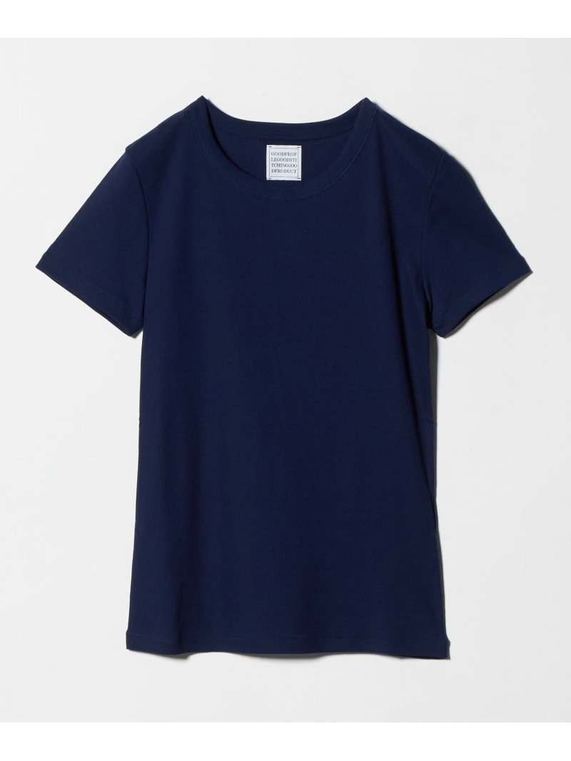 ＜GOOD PEOPLE GOOD STITCHING GOOD PRODUCT＞リブ Tシャツ UNITED ARROWS ユナイテッドアローズ トップス カットソー・Tシャツ ネイビー【送料無料】[ Fashion]