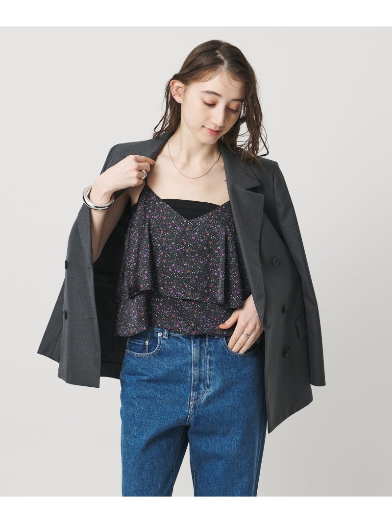 ＜TICCA＞2WAY プリント キャミソール UNITED ARROWS ユナイテッドアローズ トップス カットソー・Tシャツ ネイビー ブラウン【送料無料】[ Fashion]