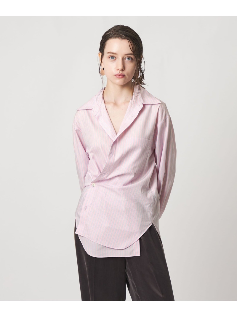 【SALE／50%OFF】＜ASTRAET＞ストライプ カシュクール レギュラーカラーシャツ ASTRAET ユナイテッドアローズ トップス シャツ・ブラウス ピンク【RBA_E】【送料無料】[ Fashion]｜UNITED ARROWS