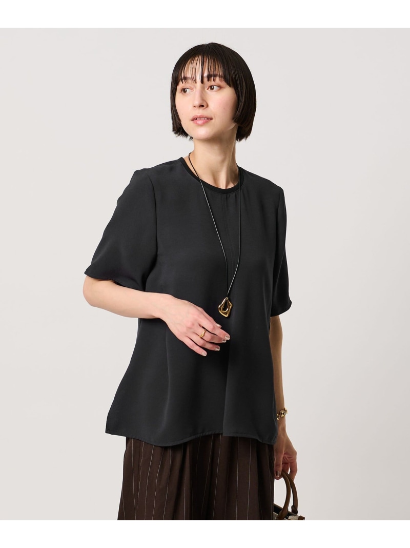 COMFY イレギュラー ヘム ブラウス -防汚 UVカット ウォッシャブル- UNITED ARROWS ユナイテッドアローズ トップス シャツ・ブラウス ブラック ホワイト グレー【送料無料】[ Fashion]