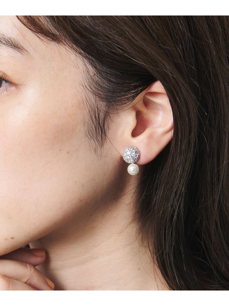 パヴェボール&イミテーションパール イヤリング UNITED ARROWS ユナイテッドアローズ アクセサリー・腕時計 イヤリング・イヤーカフ シルバー ゴールド【送料無料】[ Fashion]｜UNITED ARROWS