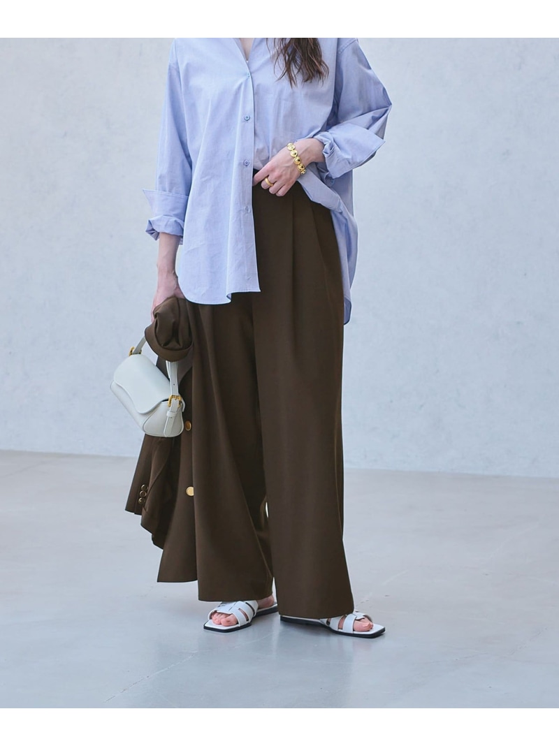 【SALE／30%OFF】T/W ワイドパンツ -ウォッシャブル- UNITED ARROWS ユナイテッドアローズ パンツ スラックス・ドレスパンツ ホワイト ネイビー ブラウン【RBA_E】【送料無料】[ Fashion]