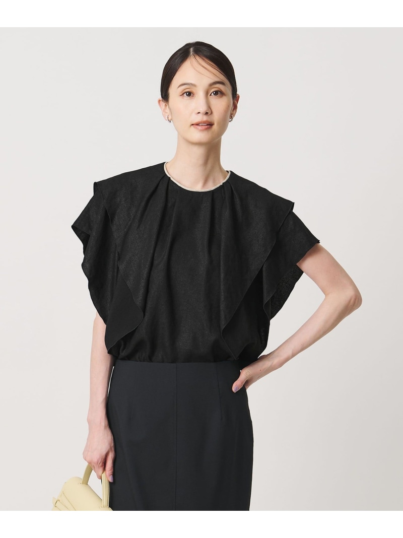 Spiree IAS フレア ブラウス -接触冷感 UVカット ウォッシャブル- UNITED ARROWS ユナイテッドアローズ トップス シャツ・ブラウス ホワイト ブラック【送料無料】[ Fashion]｜UNITED ARROWS