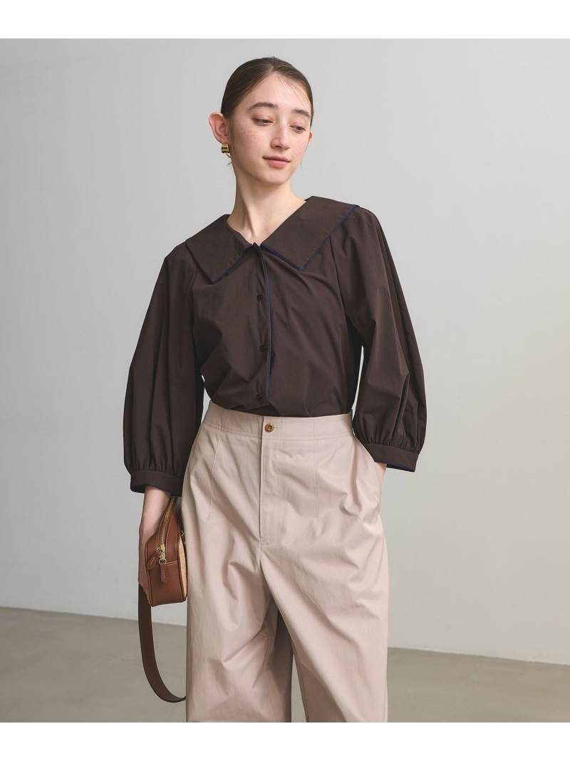 【SALE／30%OFF】ビック カラー ブラウス -はっ水 ウォッシャブル- UNITED ARROWS ユナイテッドアローズ トップス シャツ・ブラウス ブラック ピンク ブラウン ホワイト【RBA_E】【送料無料】[ Fashion]｜UNITED ARROWS