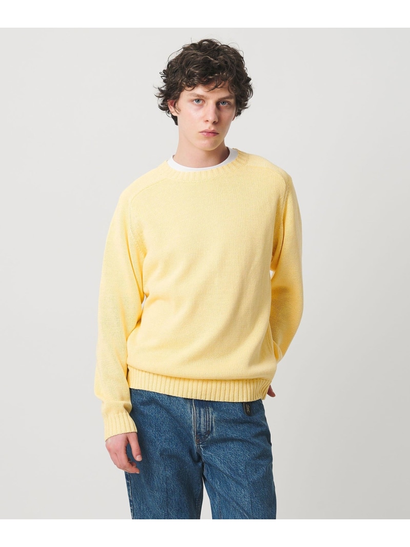 テープヤーン 天竺編み クルーネック サマーニット UNITED ARROWS ユナイテッドアローズ トップス ニット ブラック ブラウン イエロー【送料無料】[ Fashion]