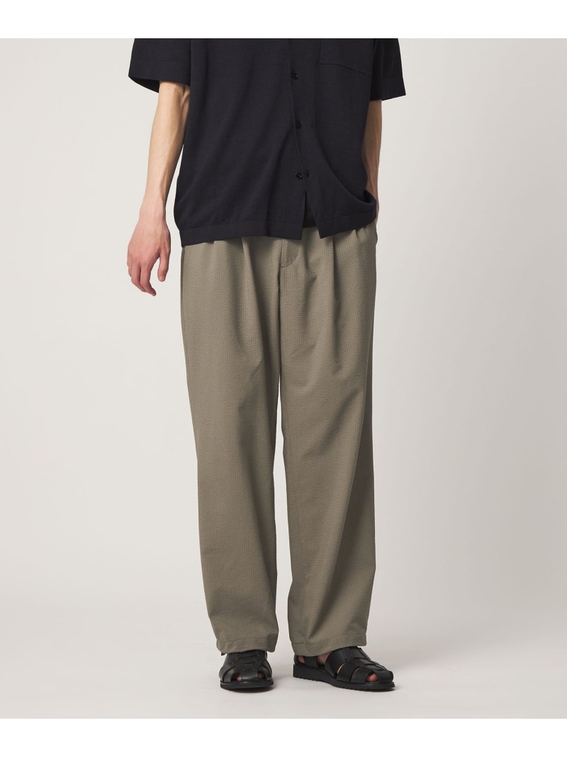 DotAir ドットエア サッカー ヘムコード 2プリーツ パンツ 吸水速乾 UNITED ARROWS ユナイテッドアローズ パンツ その他のパンツ ブラック グリーン【送料無料】[ Fashion]｜UNITED ARROWS