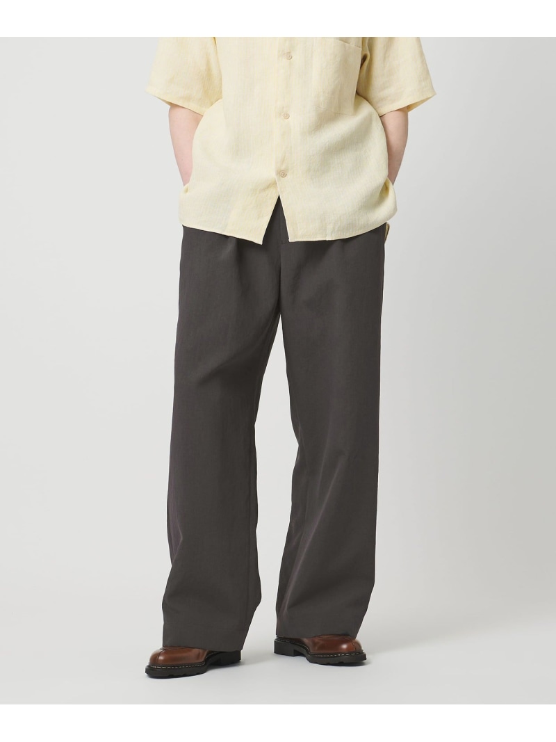 ＜District＞ポリエステルタッサー 1筋目 広々とした イージーパンツ UNITED ARROWS ユナイテッドアローズ ズボン下 余分の物のズボン下 薄墨色 黒いこと【貨物輸送無料】[ Fashion]