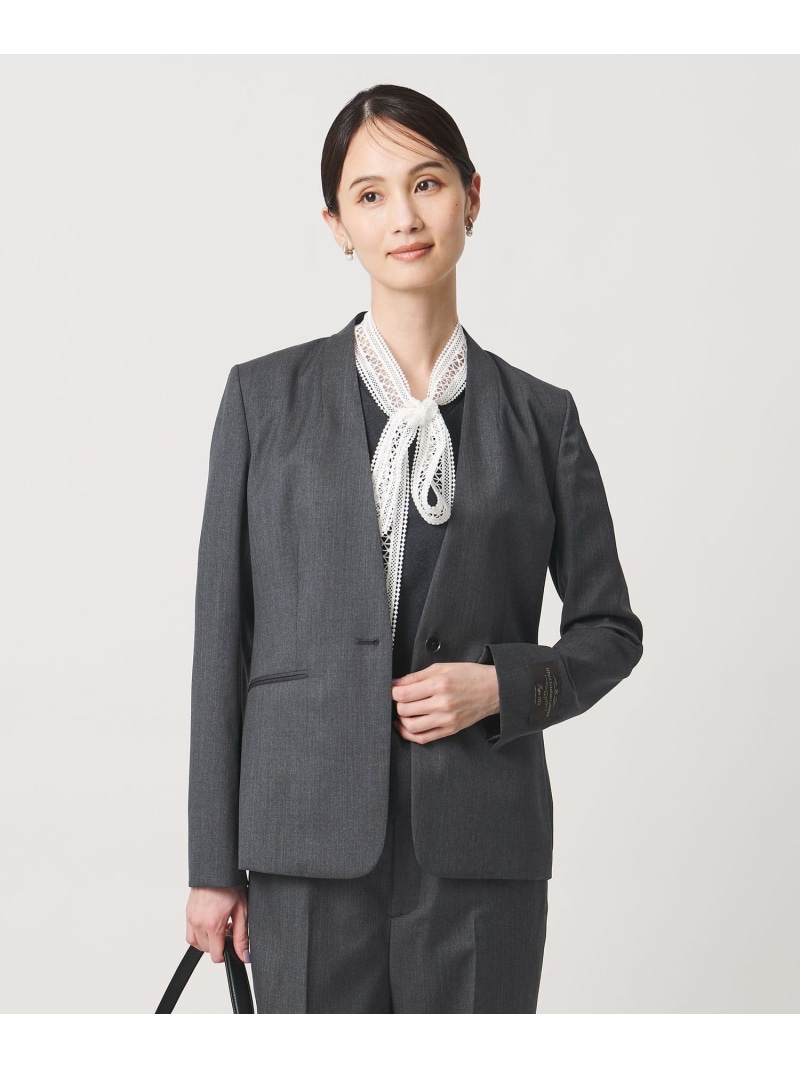 Vitale Barberis Canonico ノーラペル ジャケット UNITED ARROWS ユナイテッドアローズ ジャケット・アウター ノーカラージャケット グレー ネイビー ブラウン【送料無料】[ Fashion]｜UNITED ARROWS