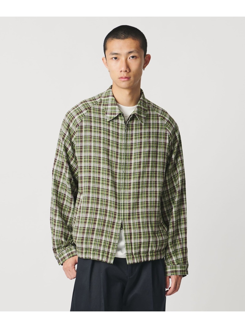 ＜UNITED ARROWS \u0026 SONS＞ CHECK ZIP BLOUSON/上衣 UNITED ARROWS \u0026 SONS ユナイテッドアローズ ジャケット・アウター 上衣・前掛け 赤銅色【貨物輸送無料】[ Fashion] メンズファッション-コート・ジャケット