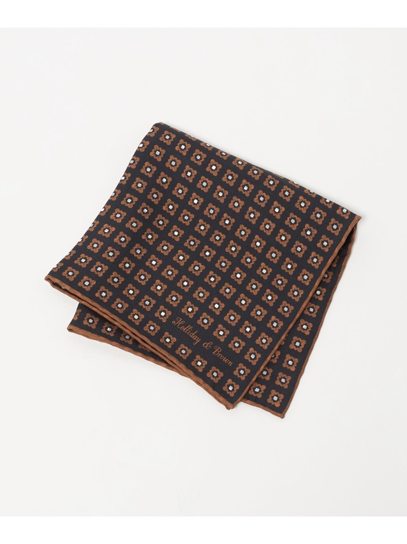 ＜Holliday\u0026Brown＞ コモン 刷り上げる 衣嚢旗がしら UNITED ARROWS ユナイテッドアローズ 流行り物雑貨 汗手拭い・お手々西洋手ぬぐい オレンジ色 米国海軍【貨物輸送無料】[ Fashion]