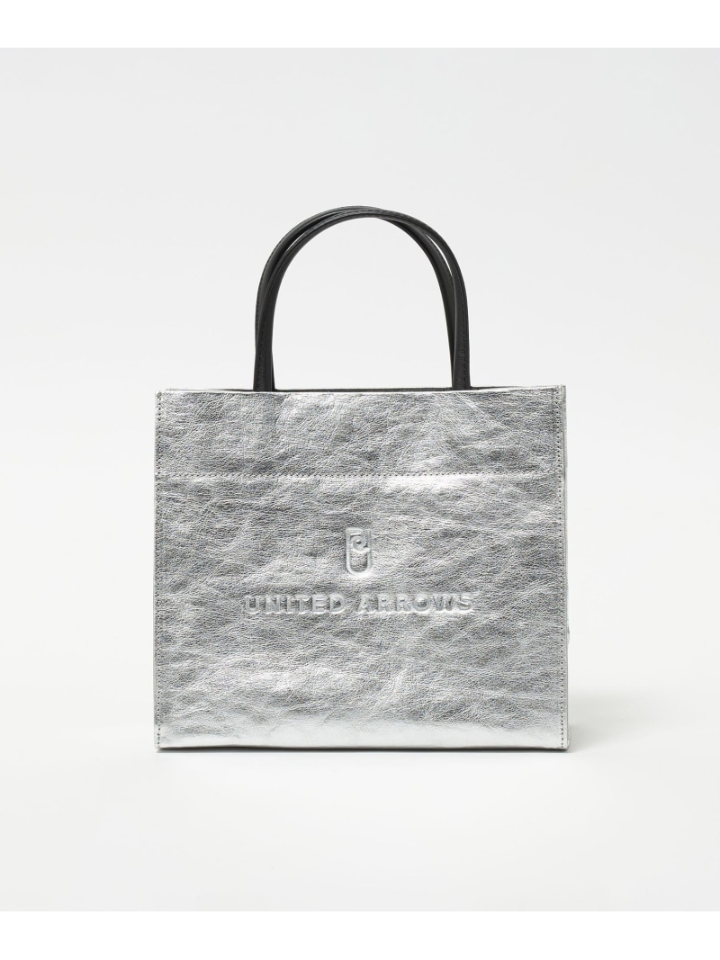 調査報告 ロゴタイプ トートバッグ S UNITED ARROWS ユナイテッドアローズ 御徒面子 トートバッグ しろがね色 黒いこと【貨物輸送無料】[ Fashion]