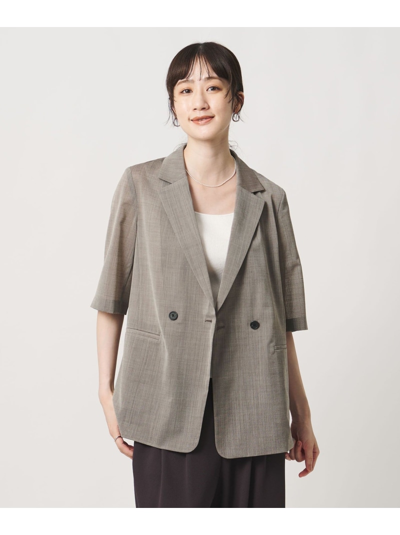 シアー テーラードジャケット -ウォッシャブル- UNITED ARROWS ユナイテッドアローズ ジャケット・アウター テーラードジャケット・ブレザー ブラック グレー【送料無料】[ Fashion]｜UNITED ARROWS 22,440円
