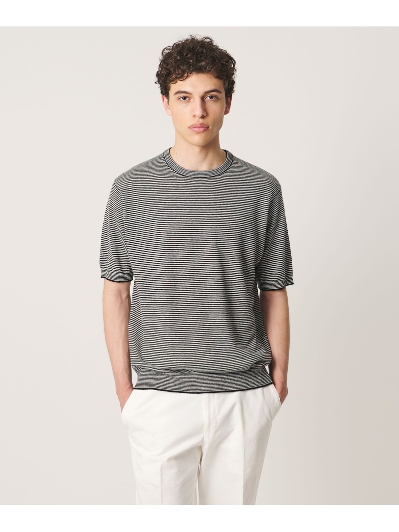 ＜SOVEREIGN＞リネン 間借り人 編み物プルオーバー UNITED ARROWS ユナイテッドアローズ トップス カットソー・プルオーバー 黒いこと【貨物輸送無料】[ Fashion]