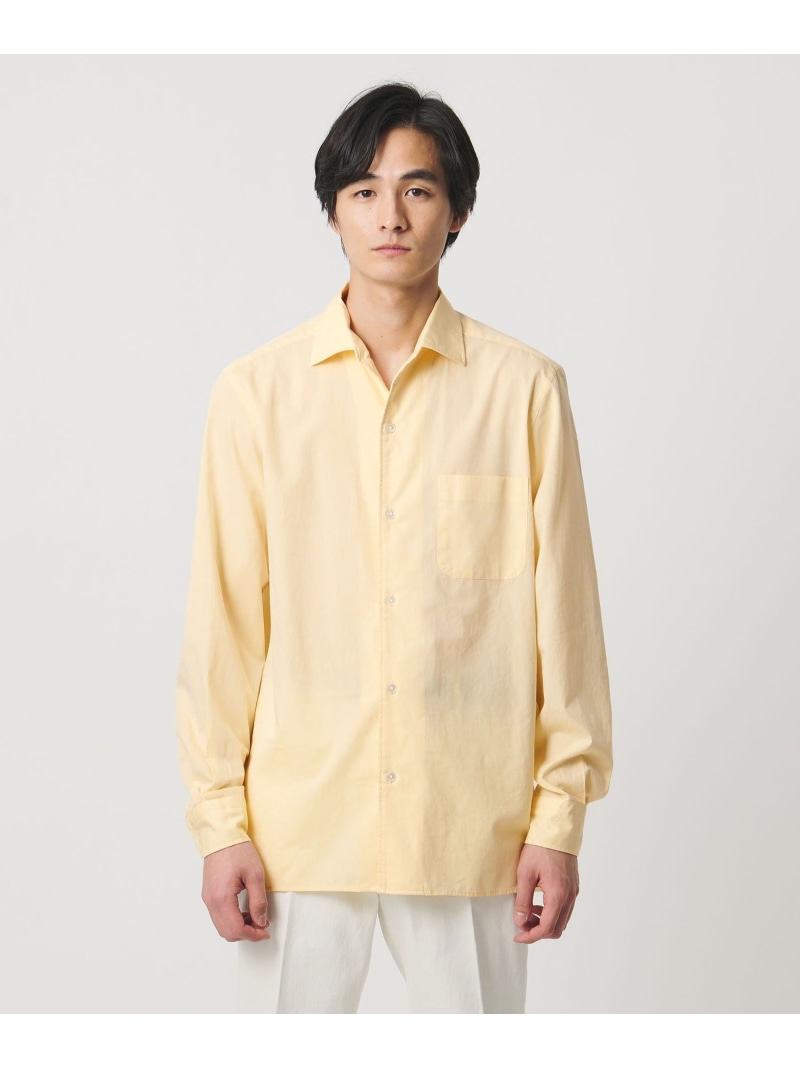 ブロード ワンピースカラー シャツ UNITED ARROWS ユナイテッドアローズ トップス シャツ・ブラウス イエロー ホワイト【送料無料】[ Fashion]