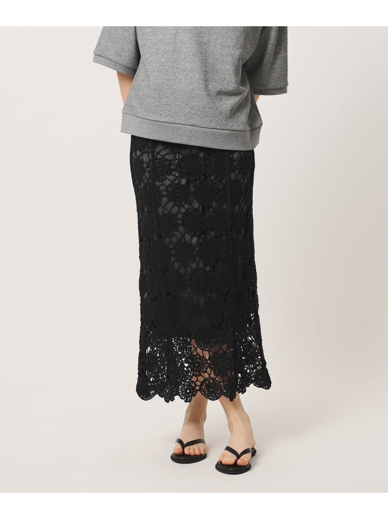 ＜Marilyn Moon＞クロシェ スコート UNITED ARROWS ユナイテッドアローズ トップス カットソー・プルオーバー 白いこと 黒いこと【貨物輸送無料】[ Fashion]